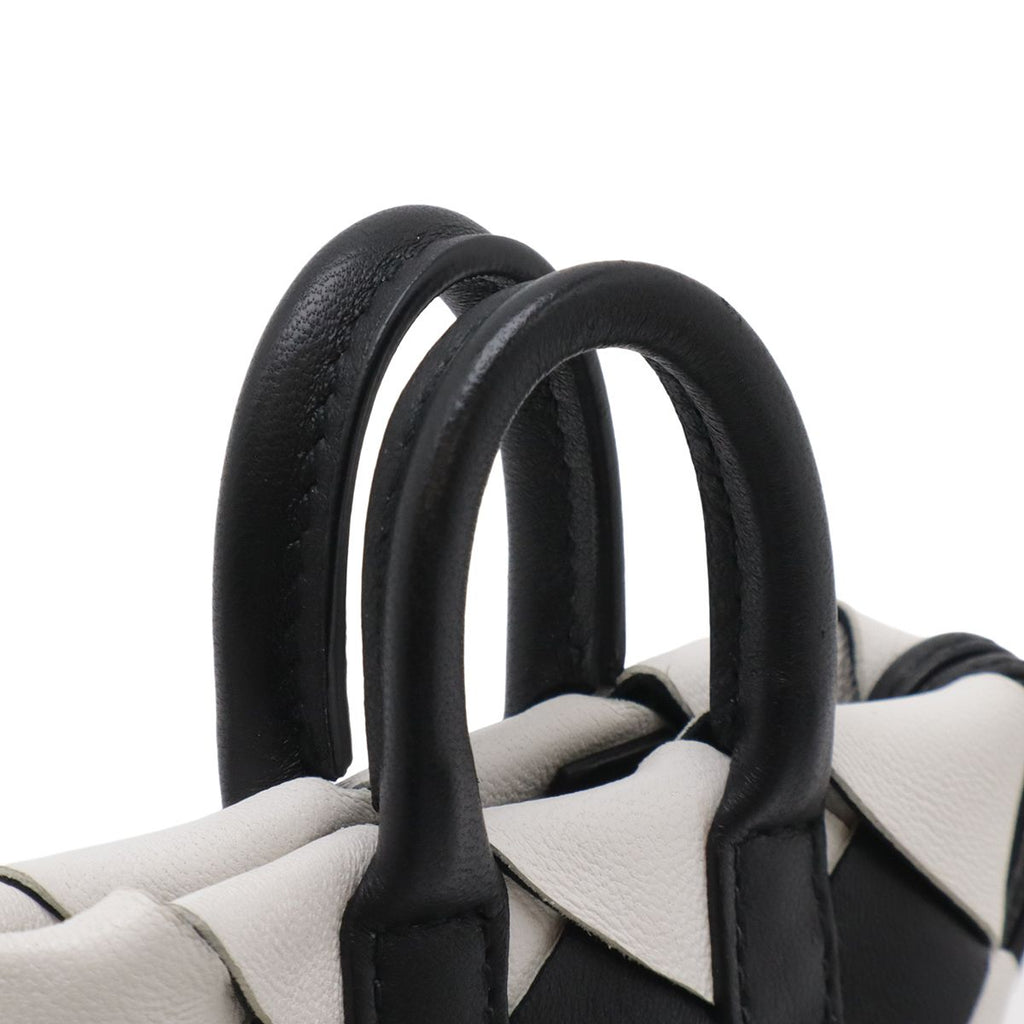 Bottega Veneta Charm Key Holder Mini Pouch Leather White Black — view 7