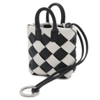 Bottega Veneta Charm Key Holder Mini Pouch Leather White Black — view 2