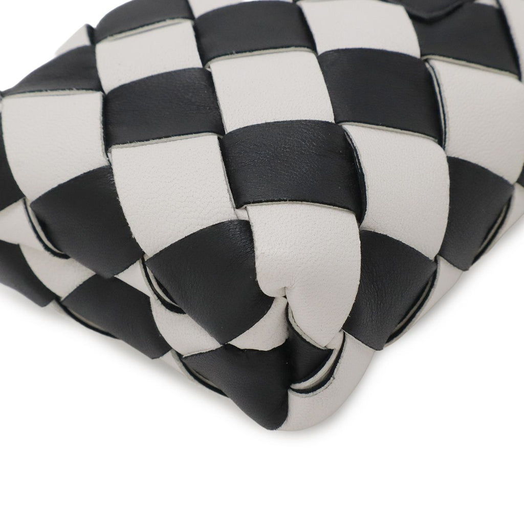 Bottega Veneta Charm Key Holder Mini Pouch Leather White Black — view 4