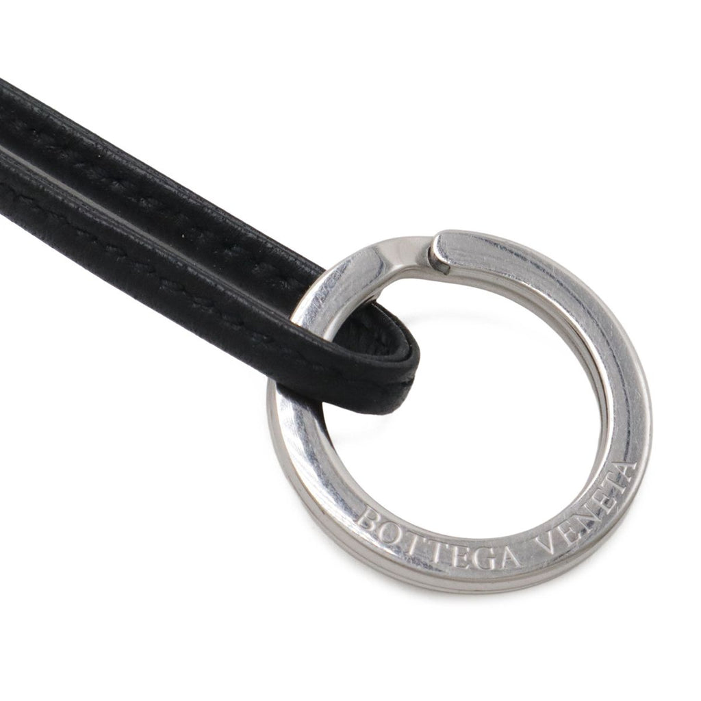 Bottega Veneta Charm Key Holder Mini Pouch Leather White Black — view 8