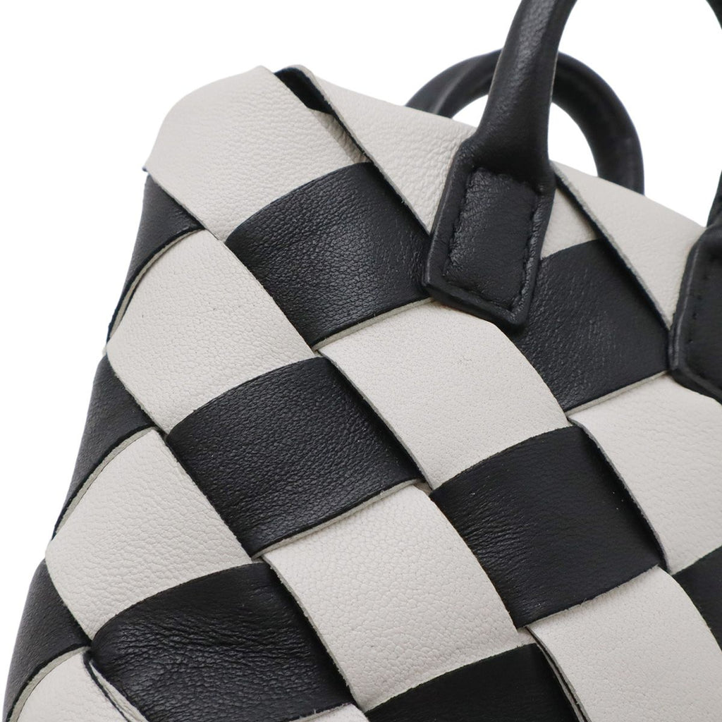 Bottega Veneta Charm Key Holder Mini Pouch Leather White Black — view 6