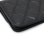 Chanel Quilted CC Logo Belt Bag Chain Pouch Caviar Leather Black Gold — view 3