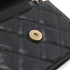 Chanel Quilted CC Logo Belt Bag Chain Pouch Caviar Leather Black Gold — view 8