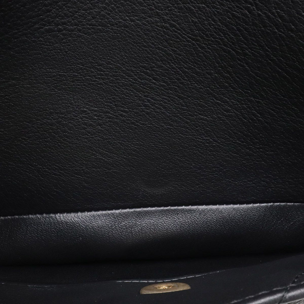 Chanel Quilted Stitch Top Handle 2-Way Chain Shoulder Bag Leather Black Gold — view 8