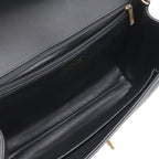 Chanel Quilted Stitch Top Handle 2-Way Chain Shoulder Bag Leather Black Gold — view 6