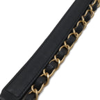 Chanel Quilted Stitch Top Handle 2-Way Chain Shoulder Bag Leather Black Gold — view 5