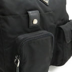 Prada Triangle Logo Belt Bag Waist Pouch Bag Nylon Leather Nero Black Silver — view 6