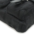 Prada Triangle Logo Belt Bag Waist Pouch Bag Nylon Leather Nero Black Silver — view 3
