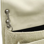 Saint Laurent Paris Yves YSL Niki Baby Chain Shoulder Cles Tweed Leather White — view 7
