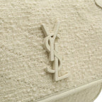 Saint Laurent Paris Yves YSL Niki Baby Chain Shoulder Cles Tweed Leather White — view 8