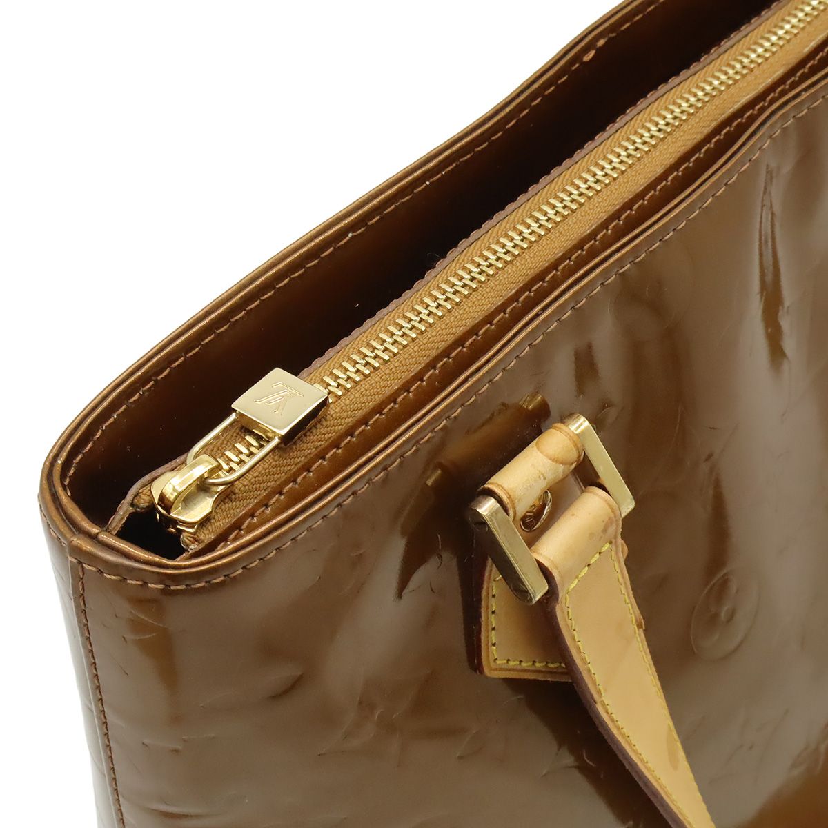 Louis Vuitton Monogram Vernis Houston Tote Shoulder Bag Enamel Blanc — view 5