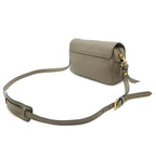 Prada Pochette Shoulder Bag Flap Crossbody Leather Gray Gold — view 2