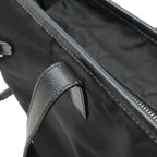 Prada Triangle Logo Tote Large Shoulder Bag Nylon Enamel Leather Nero Black — view 8