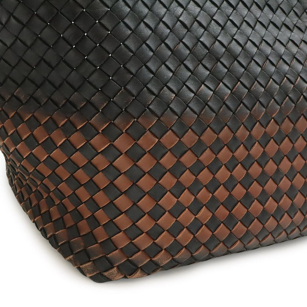 Bottega Veneta Intrecciato Gradient Cover GM Tote Leather Black Brown Limited — view 6