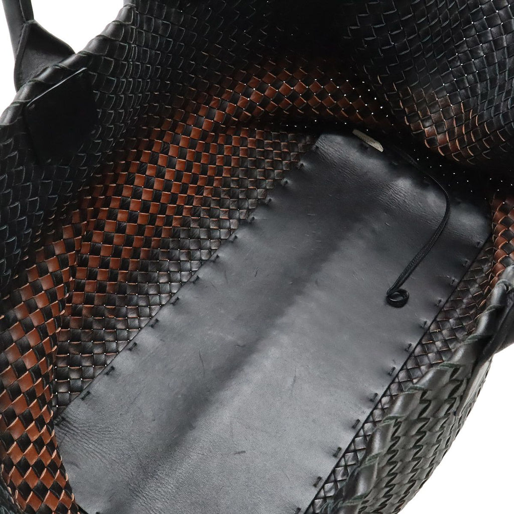 Bottega Veneta Intrecciato Gradient Cover GM Tote Leather Black Brown Limited — view 8