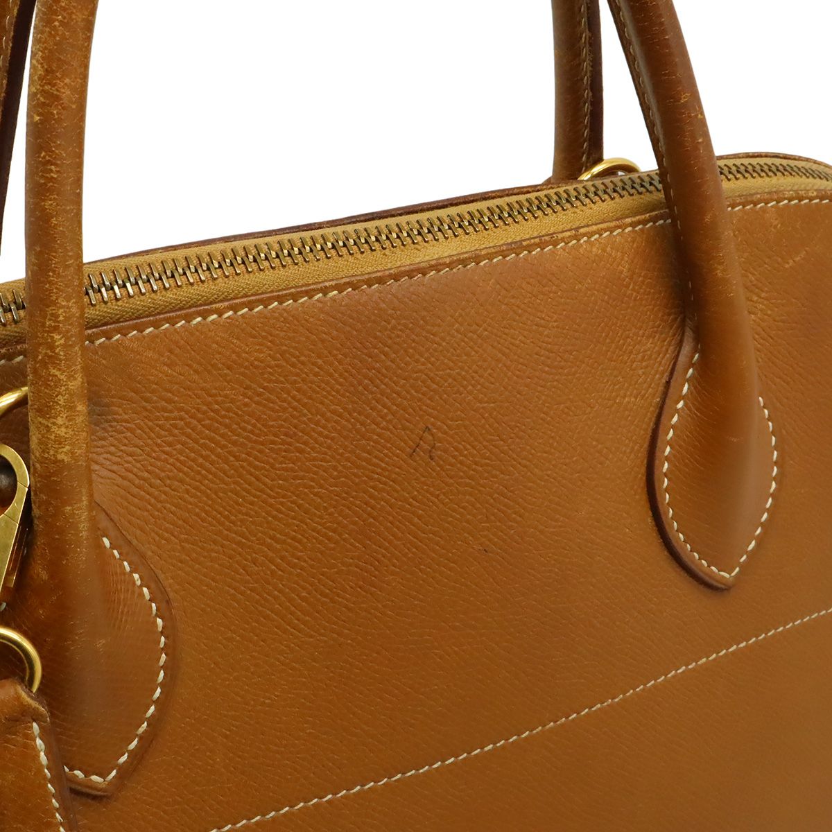 Hermes Bolide 35 2-Way Shoulder Bag Courchevel Brown Gold — view 8