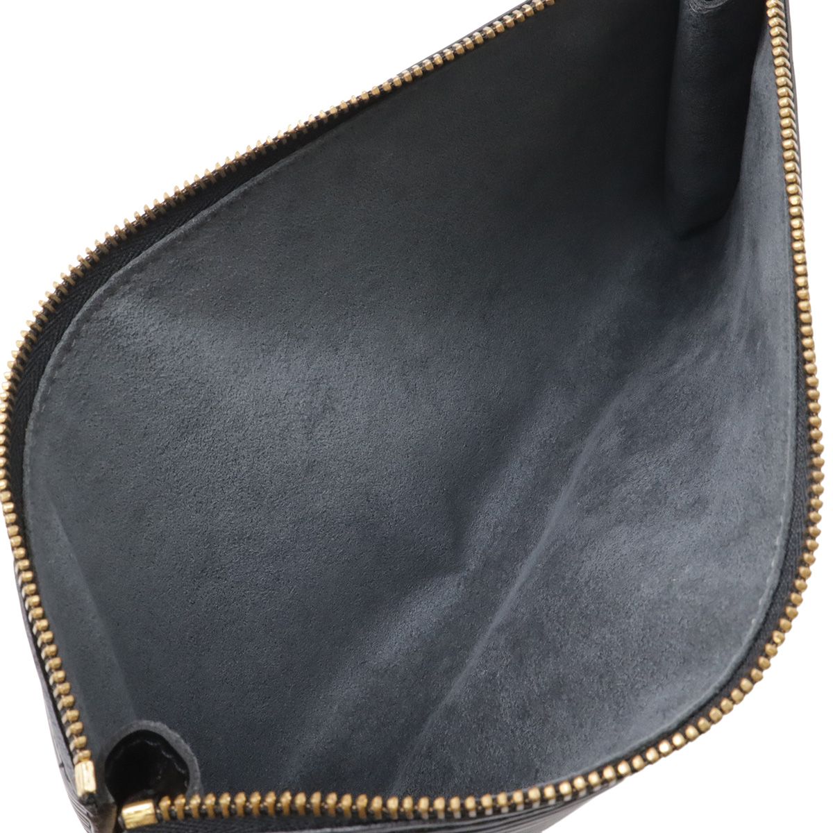 Louis Vuitton Epi Pochette Pouch Handbag Noir Black Gold — view 7