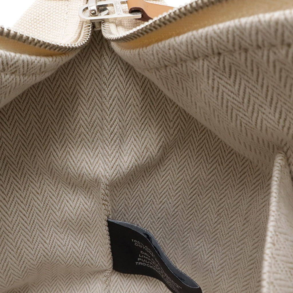 Hermes Bride-a-Brac PM Bath Pouch Cosmetic Handbag Canvas Natural Beige — view 7