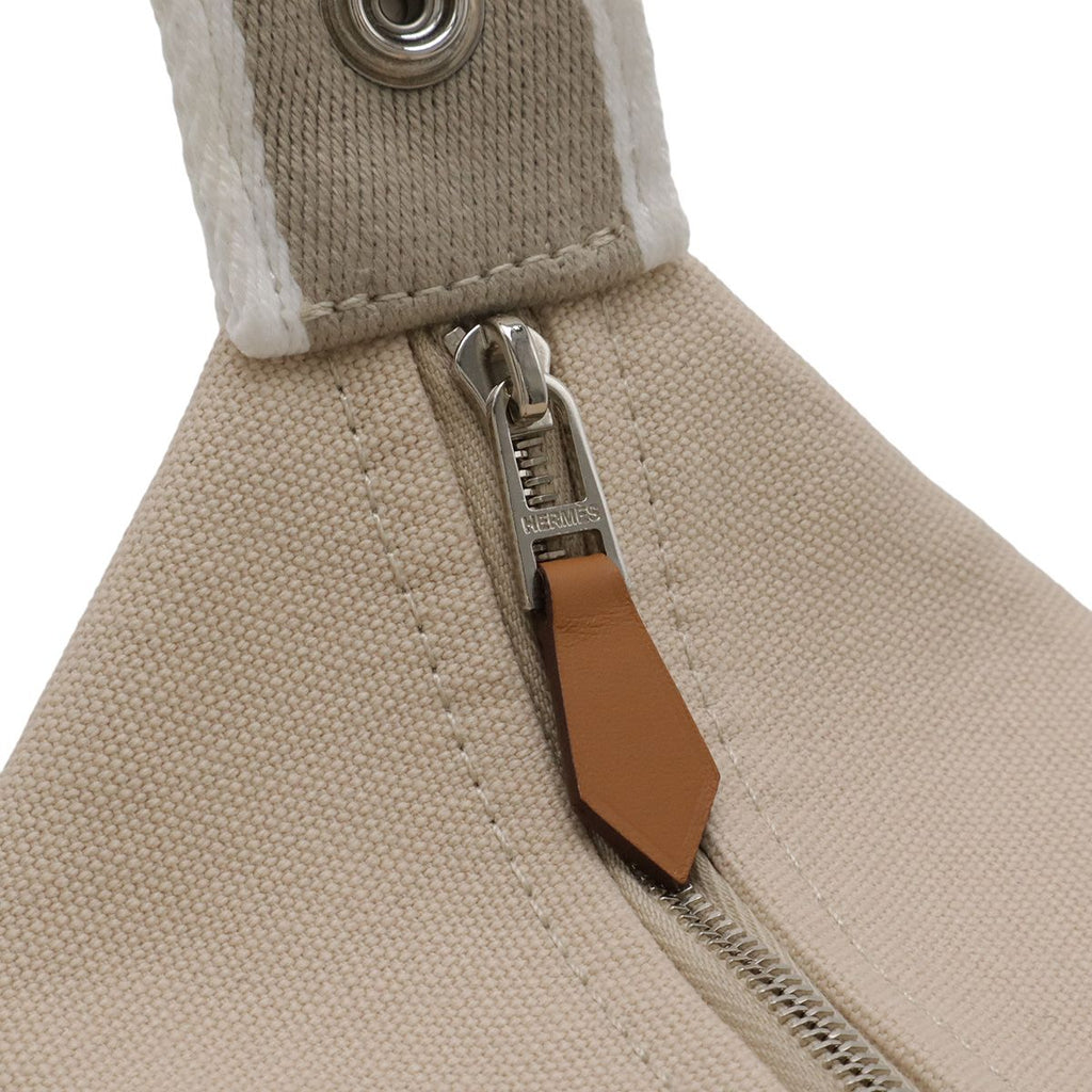 Hermes Bride-a-Brac PM Bath Pouch Cosmetic Handbag Canvas Natural Beige — view 5