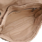Prada Nappa Gaufre Shoulder Bag Chain Gathered Leather Beige Silver — view 6