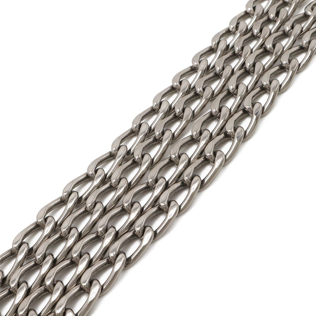 Prada Nappa Gaufre Shoulder Bag Chain Gathered Leather Beige Silver — view 4