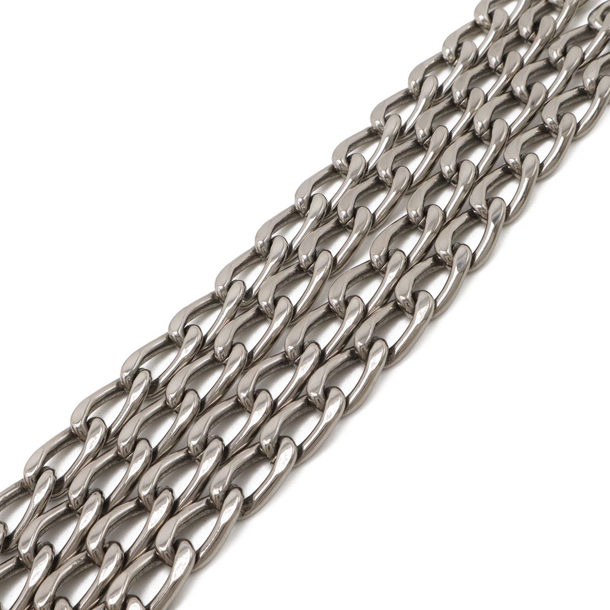 Prada Nappa Gaufre Shoulder Bag Chain Gathered Leather Beige Silver — view 4