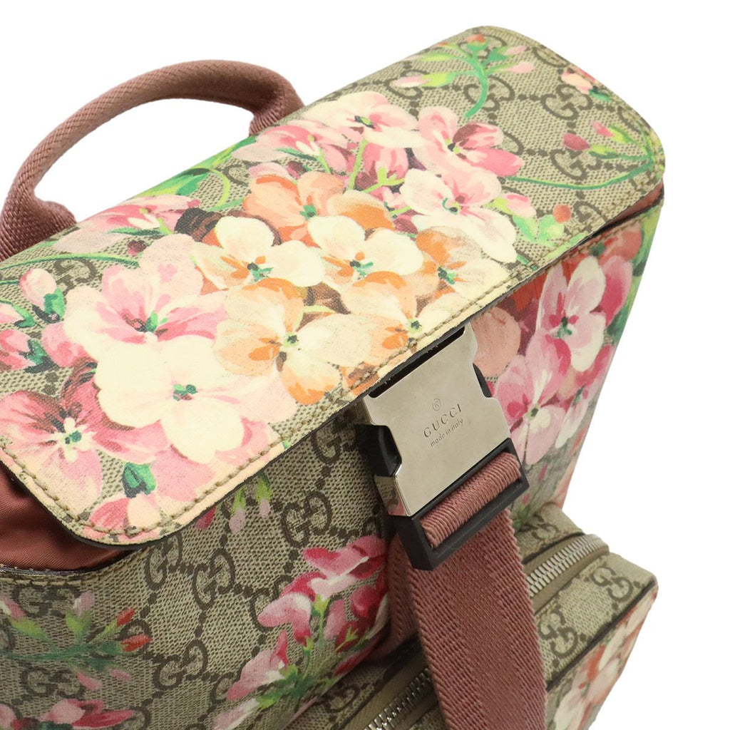 Gucci GG Blooms Supreme Backpack Flower Floral Pattern Beige Pink Multicolor — view 7