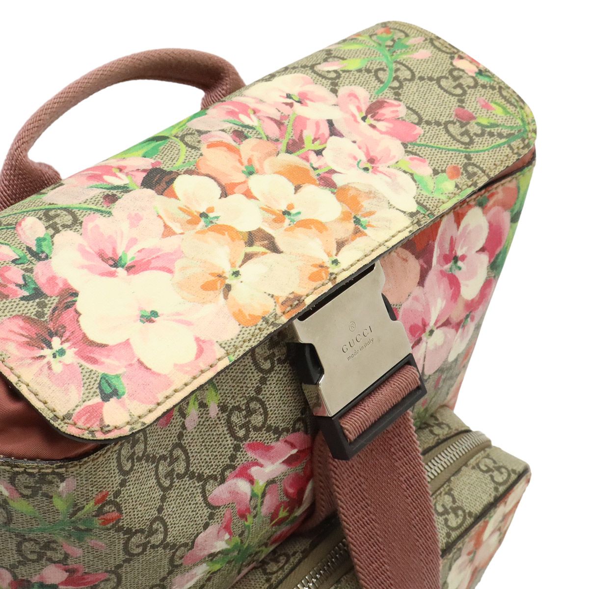 Gucci GG Blooms Supreme Backpack Flower Floral Pattern Beige Pink Multicolor — view 7