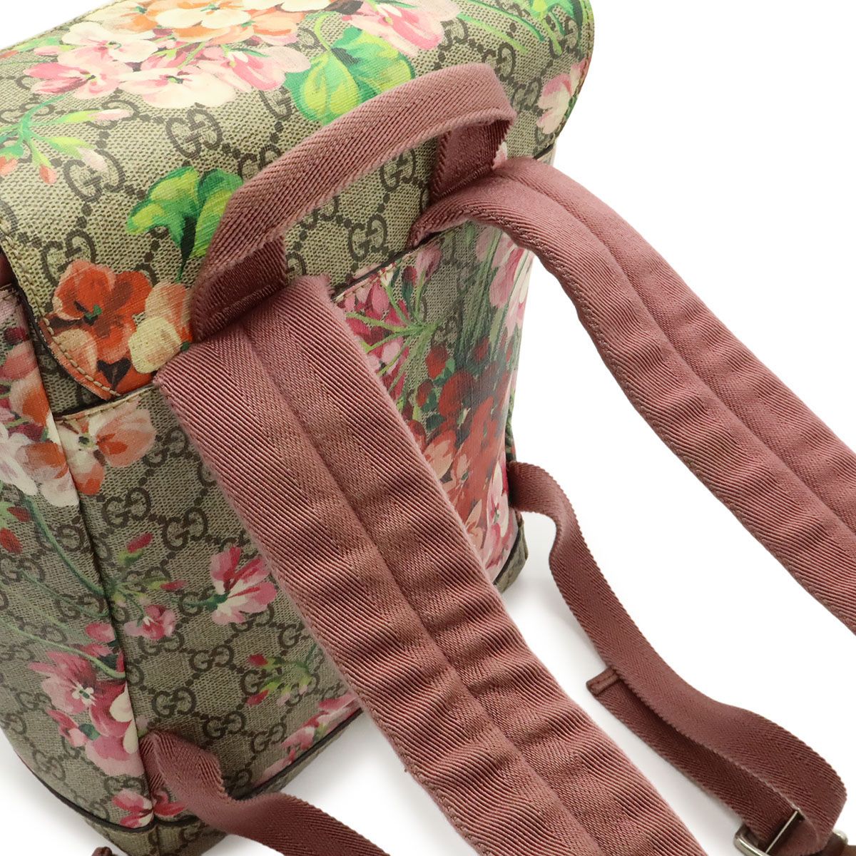 Gucci GG Blooms Supreme Backpack Flower Floral Pattern Beige Pink Multicolor — view 4