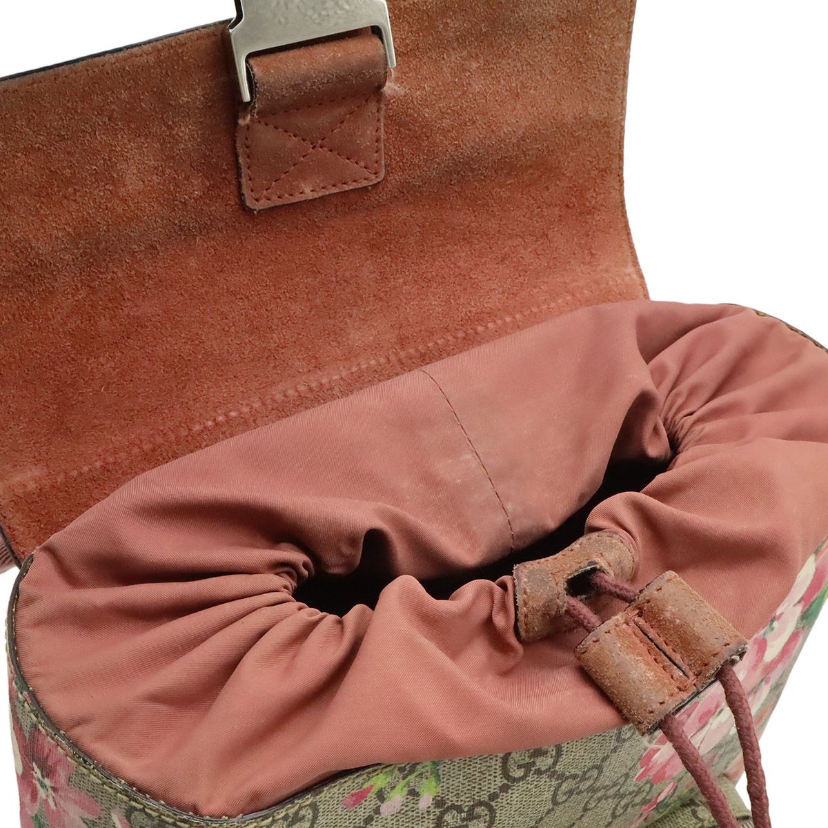 Gucci GG Blooms Supreme Backpack Flower Floral Pattern Beige Pink Multicolor — view 8