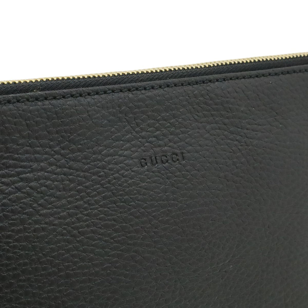 Gucci Bamboo Tassel Clutch Pouch Depth Leather Black — view 8