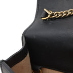 Gucci Sylvie Web Line Mini Chain Shoulder Bag Pochette 2-Way Clutch Leather — view 8