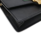 Gucci Sylvie Web Line Mini Chain Shoulder Bag Pochette 2-Way Clutch Leather — view 3