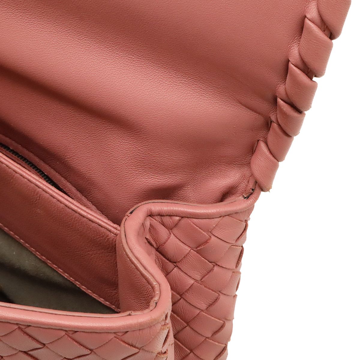 Bottega Veneta Olympia Intrecciato Small Shoulder Bag Chain Leather Pink — view 7