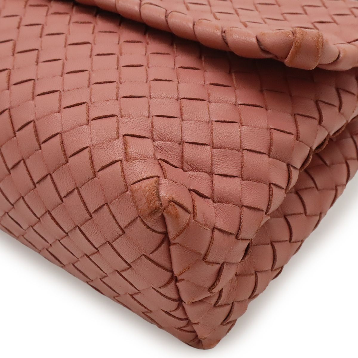 Bottega Veneta Olympia Intrecciato Small Shoulder Bag Chain Leather Pink — view 3