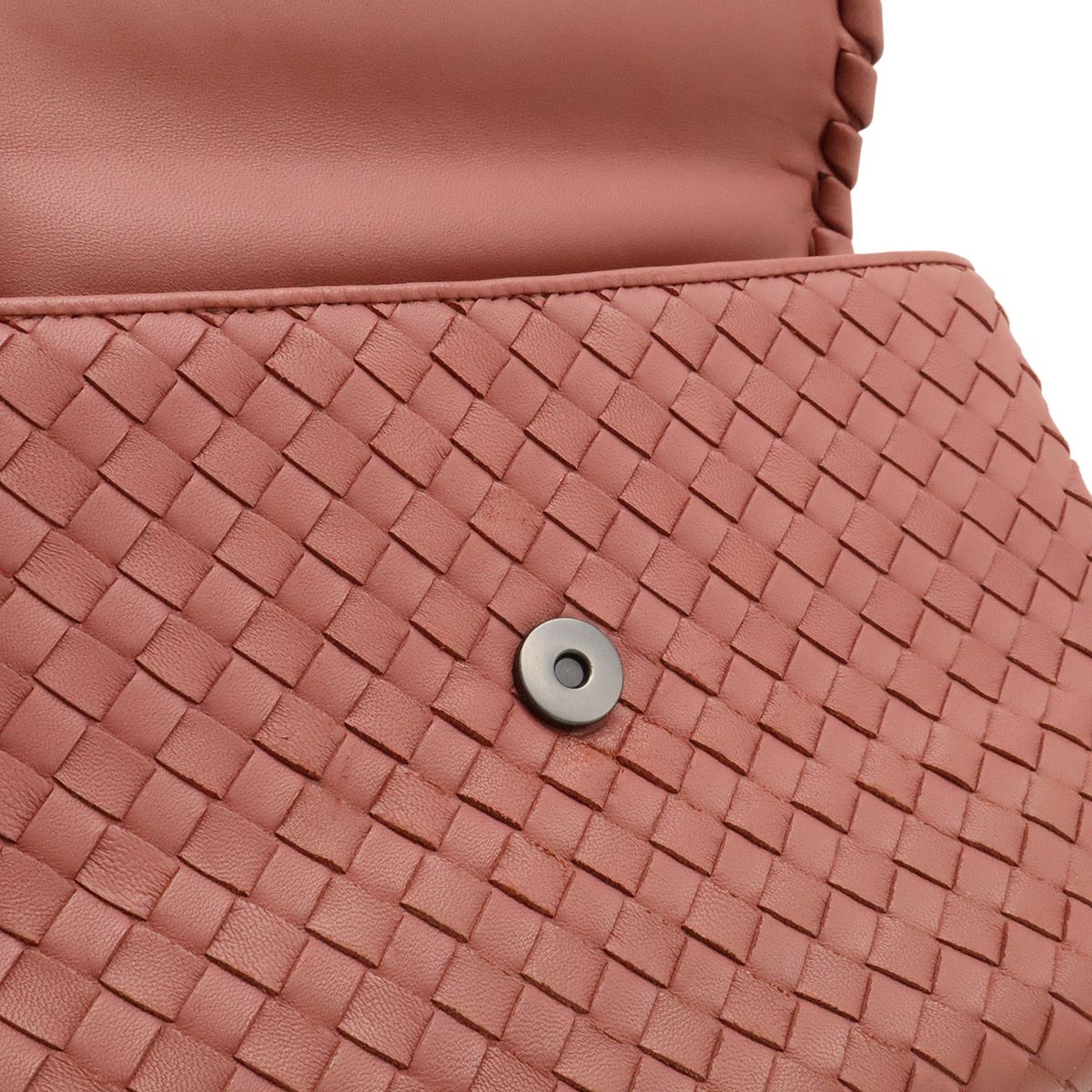 Bottega Veneta Olympia Intrecciato Small Shoulder Bag Chain Leather Pink — view 8