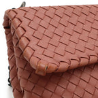 Bottega Veneta Olympia Intrecciato Small Shoulder Bag Chain Leather Pink — view 9