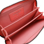 Chanel Quilted CC Logo Classic Zip Coin Purse Zip Around Leather Coral Pink — view 5