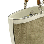 Gucci Bamboo Children's Handbag Straw Leather Natural White Gold — view 6