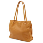 Chanel CC Logo Tote Shoulder Bag Leather Master Yellow — view 2