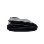 Prada Logo Saffiano Leather Compact Wallet Black — view 3
