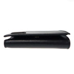 Prada Logo Saffiano Leather Compact Wallet Black — view 4