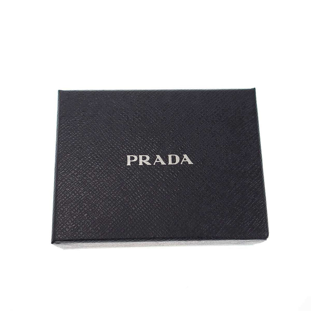 Prada Logo Saffiano Leather Compact Wallet Black — view 8