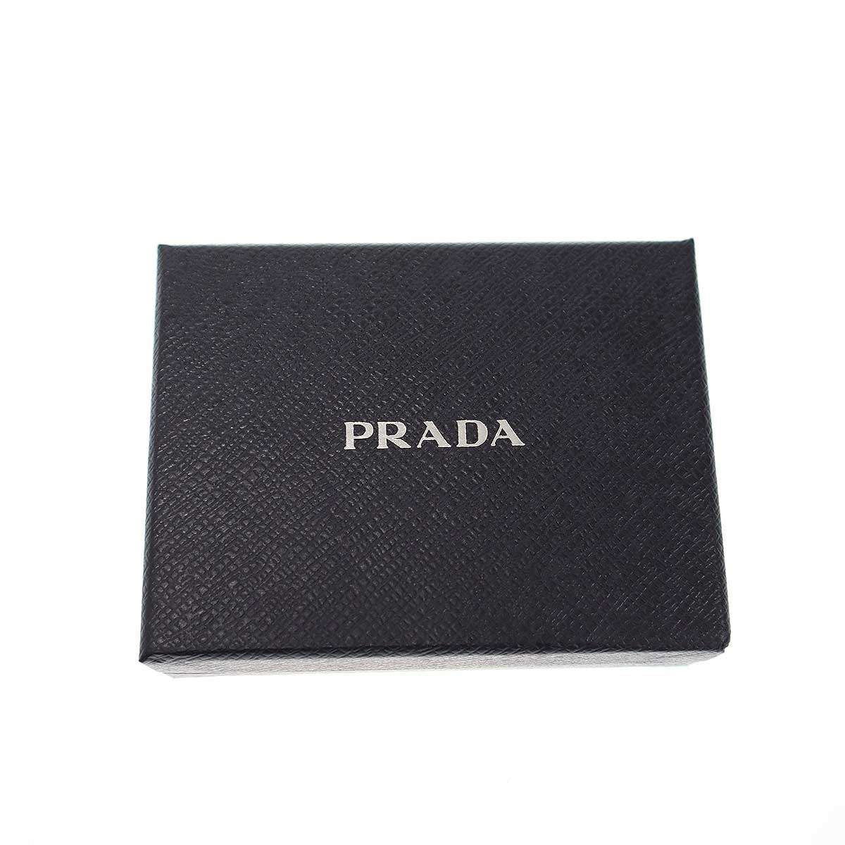 Prada Logo Saffiano Leather Compact Wallet Black — view 8