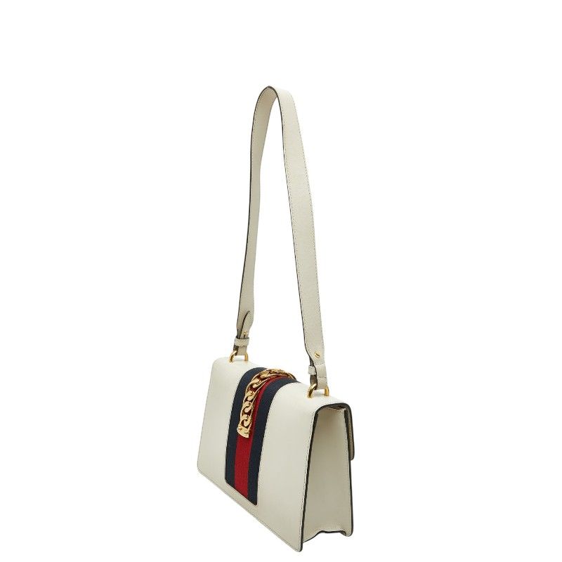 Gucci Sherry Line Sylvie Shoulder Bag White Multicolor Leather — view 2