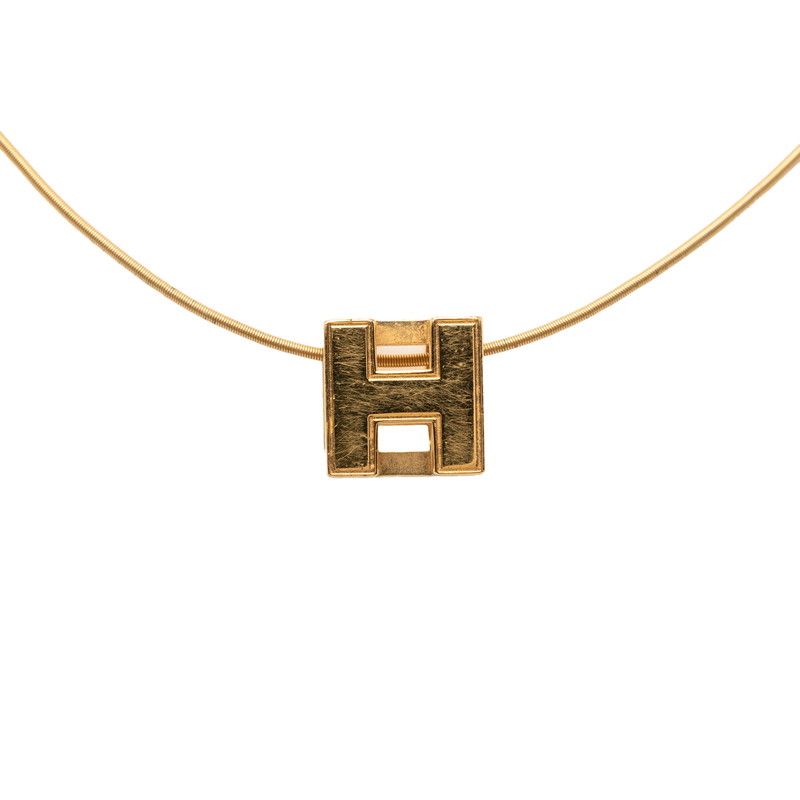 Hermes Cage de Ash Cube Necklace Gold Plated — view 2