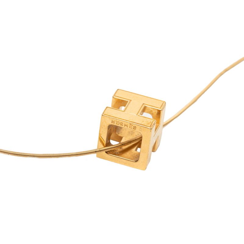 Hermes Cage de Ash Cube Necklace Gold Plated — view 3