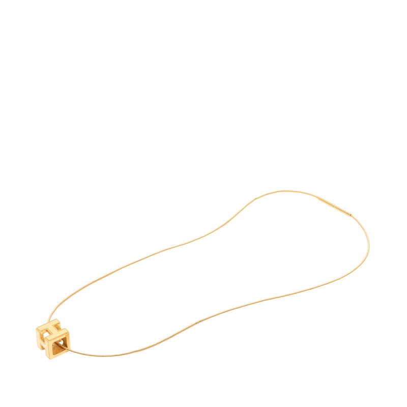 Hermes Cage de Ash Cube Necklace Gold Plated — view 4