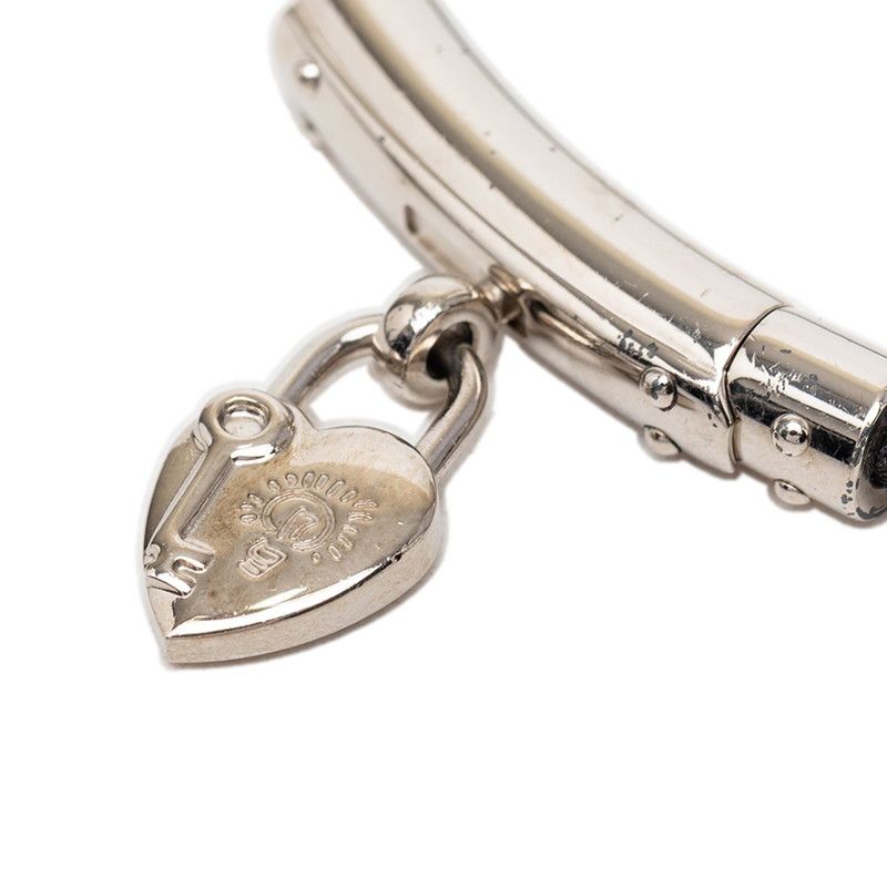 Hermes Viviride Heart Cadena Bracelet Silver Black Metal Leather — view 4