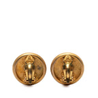 Chanel Logo Button Motif Earrings Gold Plated — view 2